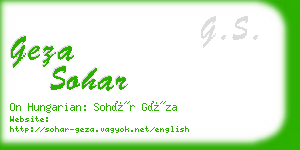 geza sohar business card